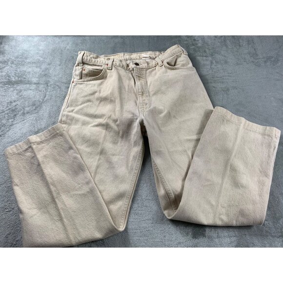 Vintage Tan Levi's Jeans Mens W36 L30 (FITS 34 x 29) black tag - Picture 1 of 13